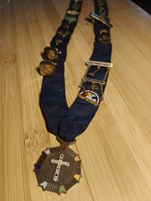 Rainbow Girls Cross of Color Ribbon Necklace BFCL Gavel 1962 Eastern Star ++Pins picture