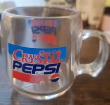 Vintage 1992-1993 Clear Cola Crystal Pepsi Clear Plastic Handled Mug picture