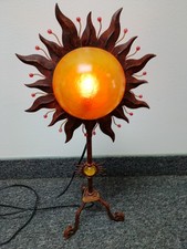 VTG Rare Htf Sun Boho Table Lamp Celestial Whimsigoth 23” Acrylic Orb Metal Nice picture