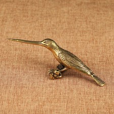 Small Solid Brass Bird Figurines Antique Statue Hummingbird Tea Knife Home Decor picture