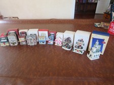 Hallmark Keepsake Houses and Shops Lot of  10 Ornaments 1990-2015 picture