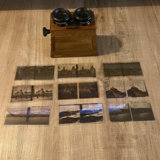 Unis Paris France Stereoscope Stereoscopic Viewer With 9 Glass Slides picture