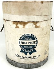 Vintage TOBINS FIRST PRIZE Meat Food Products Advertising Container - Albany, NY picture