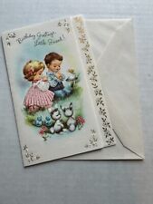 Vintage Sunshine Line Children's Birthday Card Scripture Embossed UNUSED picture