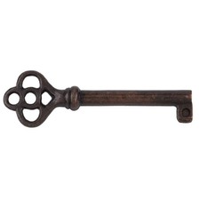 Unique Antique Copper Die Cast Zinc Hollow Barrel 2-3/8 Skeleton key  Gothic picture