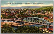 New Toll Bridge from Phillipsburg, New Jersey & Easton, Pennsylvania - Postcard picture