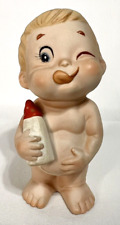 Vintage Lefton Baby With Bottle Ceramic Figurine 4