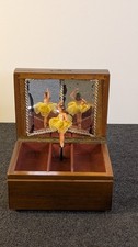Rare Vintage Florn Germany Wood Music Box Ballerina picture