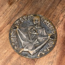 Holy Trinity French Vintage Religious Medal Fernand Py 2.25” picture