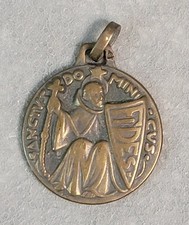 Vintage SAINT DOMINIC Religious Pendant FERNAND PY French MEDAL picture