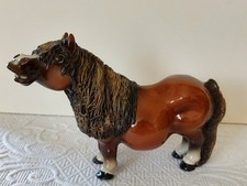 1992 ~ CHEVAL Brown Ceramic Horse Figurine ~ Spaghetti Mane & Tail ~ S. Africa picture