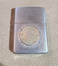 Vintage American Frontier Buffalo Indian Nickel 1936 ZIPPO Cigarette Lighter picture