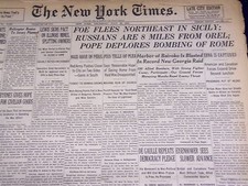 1943 JULY 22 NEW YORK TIMES - FOE FLEES NORTHEAST IN SICILY - NT 1887 picture
