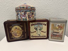 Vintage Hershey’s Cadbury Chocolate Tin Lot of 4 Advertising Canisters picture
