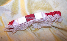 VINTAGE University of Oklahoma red garter belt w/ lace, 1950's OU - OLD picture