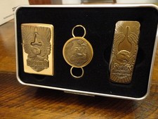 HARLEY DAVIDSON EAGLE GIFT SET BRASS ZIPPO LIGHTER MINT IN BOX 1998 HD164 picture