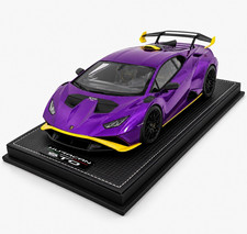 MR Collection Models 1:18 Lamborghini Huracán STO Purple/Yellow Case picture