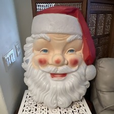 Vintage Empire Blow Mold Jumbo Illuminated 36 inch Giant Christmas Santa Face picture