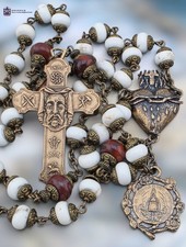Holy Face of Jesus Bronze Chaplet, Sacred Bleeding Heart, White Howlite picture