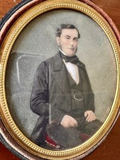 MINIATURE 1800S PORTRAIT PAINTING PHOTOGRAPHER ARTIST FERDINAND MULNIER RARE ART picture