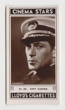 Gary Cooper 1935 Lloyd or Lloyd's Cinema Stars Tobacco Card #32 Film Star picture
