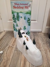 UPGRADED W/ NEW BELT & MOTOR - Dept 56 Village Animated Sledding Hill picture