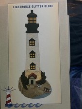 Cracker Barrel Lighthouse Glitter Globe NIB Timer Battery Operated 14.5” picture