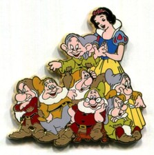Disney Pin Snow White & The Seven Dwarfs Happy Dopey Grumpy Doc Disney Store UK picture