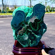 14.74LB Natural glossy Malachite transparent crystal rough mineral sample picture