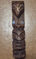 VINTAGE NEW ZEALAND HAND CARVED TIKI - KAURI WOOD - 8 3/4