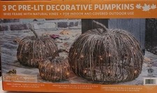 Sam’s Club Lighted Grapevine Pumpkins 3 Sizes picture