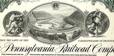 Vintage 1900s-1950s PA Railroad Stock Certificate 🚂 100 Shares PRR Horseshoe picture