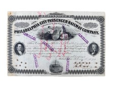 1874 Philadelphia City Passenger Railway Co. Stock Certificate picture