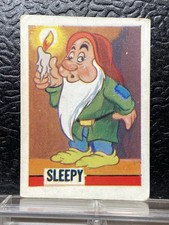 1955 Barratt Walt Disney Mickeys Sweet Cigarettes Card Sleepy Snow White picture