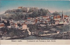 Ancient Ak, Bitsch IN Lothringen, Full View With Fortress And Catholic Church picture