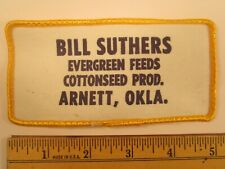 Vintage Hat Cap Patch BILL SUTHERS Evergreen Feeds ARNETT, OKLAHOMA [Y113A5b] picture