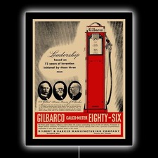 1937 GILBARCO Eighty Six Gas Pump New LED Hanging Lighted Sign: 18x23
