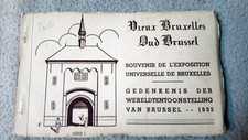 OLD NOTEBOOK OF 10 POSTCARDS / COMPLETE / OLD BRUSSELS / UNIVERSAL EXHIBITION 1935 picture