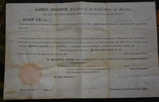 President James Monroe autograhed Land Document picture