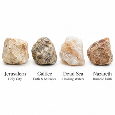 Blessed Holy Land Stones Set Jerusalem Galilee Dead Sea Nazareth Christian Gift picture