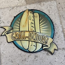 Grill-luscious Metal Sign Worn and Old Looking Grill Sign Metal Wall Decor picture