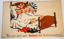 Vintage 1940s Comic Postcard You Can Park Your Booties Next To Mine Metrocraft picture