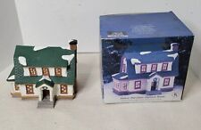 Vtg Heartland Valley Village Deluxe Porcelain Lighted House White Two Story picture