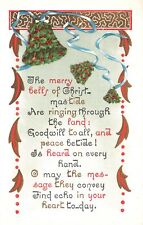 Vintage Postcard 1912 The Merry Bells Of Christmastide Holiday Season's Greeting picture