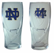 Notre Dame Fighting Irish Guinness Embossed Harp Monogram Pint Glasses Set of 2 picture