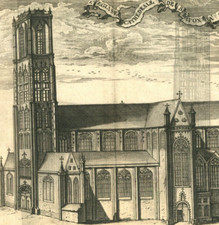 1720 antique drawing SAINT BAVO'S CATHEDRAL GHENT BELGIUM by Jacobus Harrewijn picture