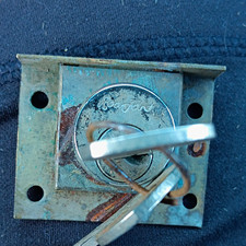 Vintage Rockford Metal Cabinet Lock with Key Replacement Part picture