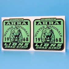1968 Lions Drag Strip Vintage Style DECAL (PAIR), Vinyl STICKER, racing, hot rod picture