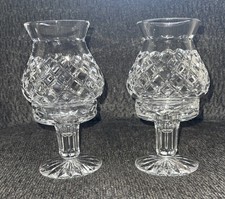 Vintage Casablanca by Block Crystal Hurricane Candle Holders Coordinating Set-J6 picture