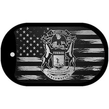 Michigan Carbon Fiber Brushed Aluminum Novelty Metal Dog Tag Necklace DTC-1114 picture